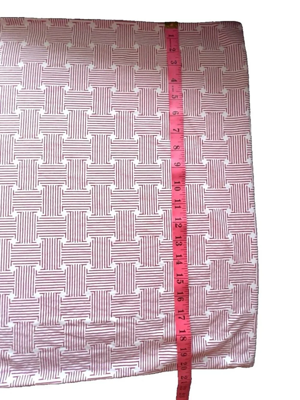 Izod KING Pillowcase Red White Stripe 100% Cotton Nautical Crocodile PRISTINE